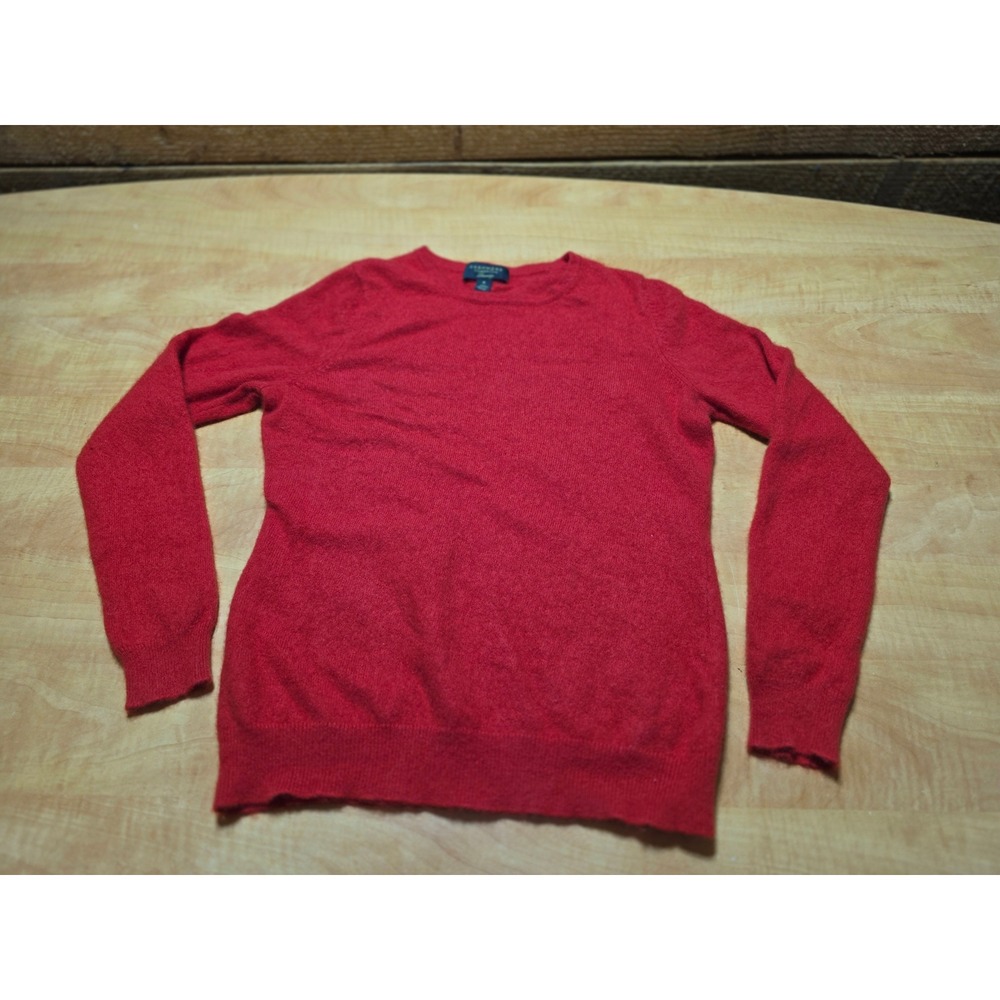 Charter Club Luxury Red 100% Cashmere Crewneck Sweater Womens Medium Long Sleeve